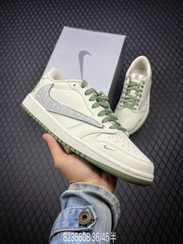 Travis Scott X Fragment Design X Air Jordan 1 Low Og Sp Aj1 乔1巴宝莉联名-蛋白石绿 低帮文化休闲板