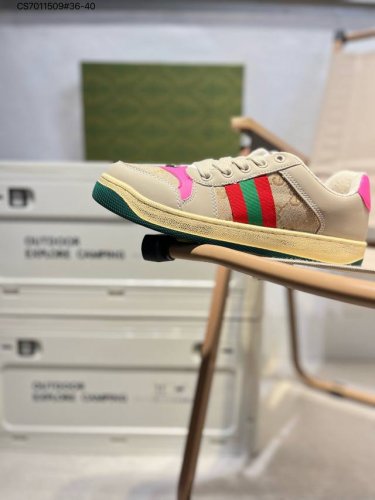 Gucci Distressed Screener Sneaker古驰经典小脏鞋原型复古百搭老爹板鞋 复古学院风546551 Cs7011509#36-40