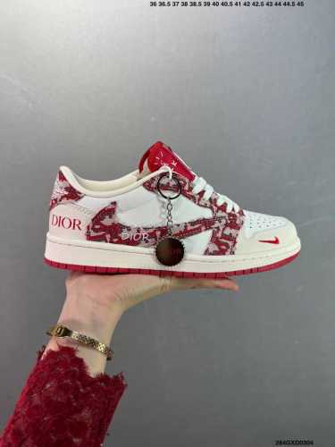310 公司级Travis Scott X Fragment Design X Air Jordan 1 Low Og Sp Aj1 乔1 迪奥联名 米红针织