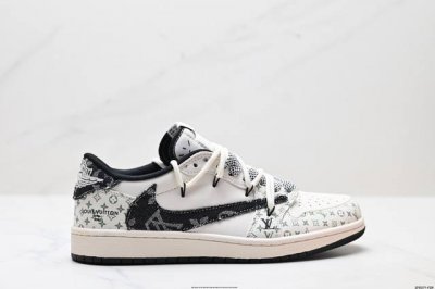 公司级Nike Air Jordan 1 X Travis Scott Aj1倒勾 乔一倒钩 Diy 定制 耐克 低帮文化篮球鞋 完美品质出货 细节如图所示 鞋