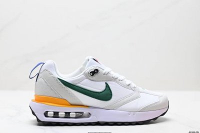 真标Nk Air Max Dawn 黎明系列低帮气垫百搭休闲运动慢跑鞋 采用柔软翻毛皮和透气梭织材料打造利落鞋面 中底和鞋跟融入现代感线条设计 兼具复古风格与时