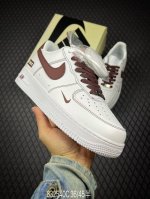 C 公司级 Af1耐克 Nike Air Force 7 Low 白棕Just Do It 空军一号 厚底增高百搭运动板鞋 原楦头原纸板 打造纯正空军版型，专注