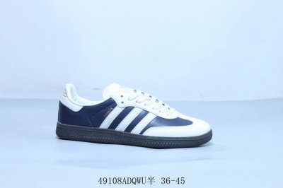 阿迪达斯三叶草Adidas Originals Samba Vegan Og”Spd“桑巴舞系列绅士德训足球风百搭低帮休闲运动板鞋 白蓝 货号 Ig1968 4