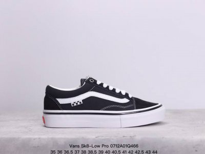 官方正确版本 鞋垫可取出 Vans Sk8-Low Pro 黑白经典 侧边棋盘logo标 专业滑板鞋 鞋垫升级采用可弹性材料 可拆换 脚感舒适区别普通鞋垫 Si