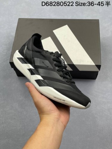 公司级Adidas Adizero Y-3 Adios 9 M 马拉松飞线贾卡轻质透气休闲运动跑步鞋 采用双层透气网纱 Flywire动态飞线绑缚鞋面材质 内置