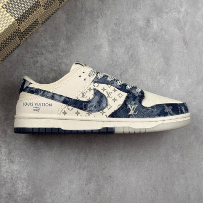 本地 核心私 Nike Sb Dunk Low Lv联名 蓝牛仔 周年高端定制 低帮休闲板鞋 #定制鞋盒 大厂纯原品质出货 超高清洁度 皮料切割干净无任何毛边