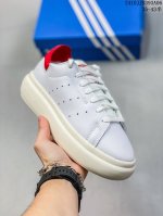 真标带半码！ 阿迪达斯adidas 三叶草 Stan Smith Pf W 情侣经典 史密斯 厚底休闲运动板鞋 10Jjd393A07