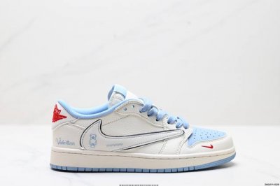 公司级Aj1倒勾Travis Scott X Air Jordan 1 ” Reverse Mocha “ Aj1乔1 Ts 闪电 联名倒钩 低帮文化篮球鞋 完