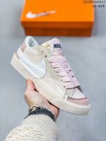 36-45半码 Nike 耐克 全新开发楦型纸版，采用荔枝纹牛培皮革鞋面材质官方全新配色，耐克nike Blazer Low 1977 Vintage经典开拓者