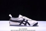 头层asics 亚瑟士 男女鞋真标半码制，原楦原纸版开发版型，采用粒面头层皮革组合太空革饰条鞋面材质，内嵌冲孔缓震ortholite 欧索莱 透气吸汗鞋垫贴附人