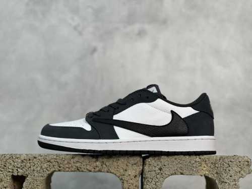 放店私 Aj1倒勾Travis Scott X Air Jordan 1 ” Reverse Mocha “ Aj1乔1 Ts 闪电 联名倒钩 低帮文化篮球鞋