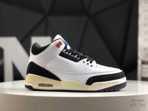 乔丹 Air Jordan 3 Retro 原装私磨 原厂织唛标 顶级电绣 进口头层皮 原厂乳胶鞋垫 致力打造精致。 以巴黎Quai 54街球锦标赛为灵感的设计