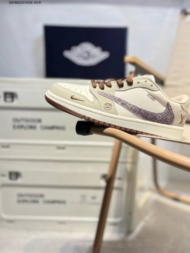 公司级头层皮Lv X 乔丹Air Jordan 1 Low Aj1低帮系列篮球鞋 官方同步配色 原装级产物 #拒绝公底 立体鞋型 细节完美 高清洁度Xs As7