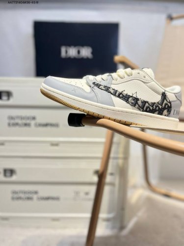 公司级头层皮迪奥 X 乔丹Air Jordan 1 Low Aj1低帮系列篮球鞋 官方同步配色 原装级产物 #拒绝公底 立体鞋型 细节完美 高清洁度Xf8698