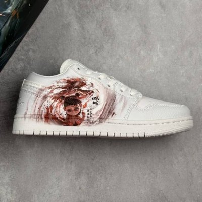 本地 核心私 公司级Nike Air Jordan 1 Low Aj1乔1 哪吒涂鸦 低帮休闲板鞋 头层皮打造 正确满胶鞋垫 四线拉帮 原厂织唛标 鞋舌高弹海绵