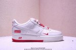 海外限量发售！公司级Nike Air Force 1 '07 Low “Supreme联名--米红双拼”空军一号 低帮 运动鞋 休闲鞋 折边针车 工艺难度大 原