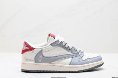 340 公司级Aj1倒勾Travis Scott X Air Jordan 1 ” Reverse Mocha “ Aj1乔1 Ts 闪电 联名倒钩 低帮文化篮
