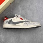 本地 核心私 Travis Scott X Fragment Design X Air Jordan 1 Low Og Sp Aj1 乔1 斯图西联名 灰红织布