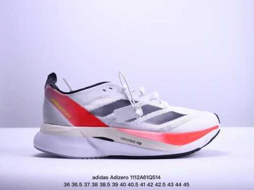 adidas Adizero Boston 12 圆头舒适防滑透气 低帮跑步鞋 女款 黑白 XM1112Q514