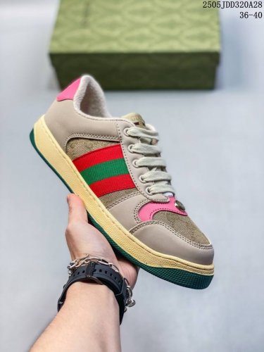 福利套现特价 gucci古驰Screener系列男女士皮革运动鞋[脏脏鞋] 尺码 见图 编码 05Jdd320A28