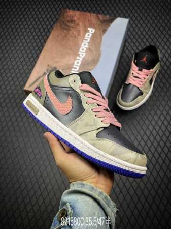 c air Jordan 1 Low Aj1 乔1 熊猫恶作剧 拓荒骑士 沙地之心 粉紫 低帮复古篮球鞋 553558-154 #整体围绕熊猫恶作剧拓荒骑士主题 - 点击图像关闭
