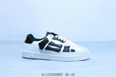 Amiri 21Ss Skel-Top 骨头低帮 头层牛皮鞋面+高密度透气网布 鞋帮侧面骨头采用两张牛皮贴合处理 立体感更好 皮料切口均油边处理 货号：Mfs0