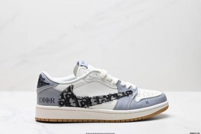 公司级Nike Air Jordan 1 X Travis Scott Aj1倒勾 ‘Diy’定制 耐克 低帮文化篮球鞋 完美品质出货 细节如图所示 鞋面切割工