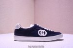 Gucci Interlocking G Suede Sneaker G74系列低帮复古百搭休闲运动板鞋 升级官方最新全套专柜代购酒红色配件及包装物 附送官方快