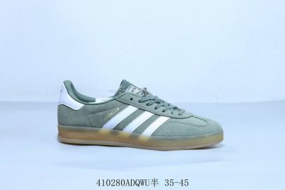 阿迪达斯Adidas Originals Gazelle Esquisite Gucci 德训 羚羊系列低帮复古百搭休闲运动板鞋 棕绿 货号 Jq0174 41