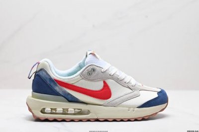 真标nk Air Max Dawn 黎明系列低帮气垫百搭休闲运动慢跑鞋 采用柔软翻毛皮和透气梭织材料打造利落鞋面 中底和鞋跟融入现代感线条设计 兼具复古风格与时
