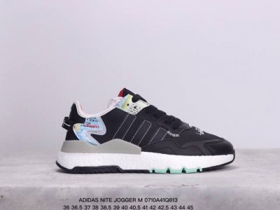 公司级阿迪达斯三叶草 Nite Jogger M 经典运动跑鞋 夜行者 复古跑鞋原厂材料 原厂大底 私家独模 网布搭配麂皮拼接打造鞋面 极具复古风格鞋头及鞋跟点