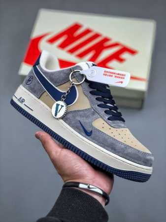 Nike Air Force 1 Low 07 X Vlone 灰棕蓝小钩原楦头原纸板 打造纯正低帮空军版型专注外贸渠道 全掌内置蜂窝气垫 原盒配件 原厂中底钢 - 点击图像关闭