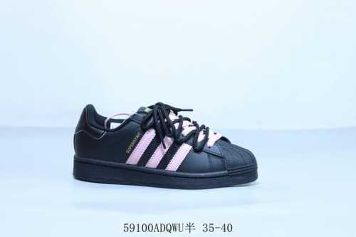 阿迪达斯Adidas Originals Superstar防滑耐磨轻便透气 低帮 贝壳头板鞋绑带 黑粉 货号 Eg4959 59 Adqwu半 35-40