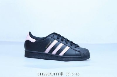 160 阿迪达斯Adidas Originals Superstar防滑耐磨轻便透气 低帮 贝壳头板鞋黑粉 货号 Eg4959 311220Adtit半 35.