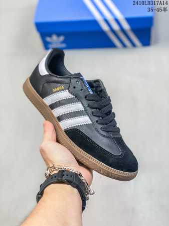 Adidas Originals Samba Og Og 舒适百搭简约防滑耐磨低帮 板鞋 男女款黑棕 尺码：35-45半 编码：10Ld317A14 - 点击图像关闭
