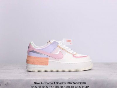 公司级空军马卡龙果冻系列 耐克 Nike Air Force 1 Shadow Af1解构机能拼接 空军一号轻量增高魔术贴低帮百搭板鞋，一改原先的常规 Swoo