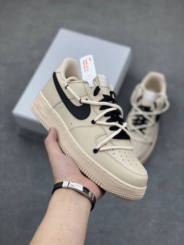 工厂套现 福利特价110 原本地200版本 小红书爆款！Nike Air Force 1 Low '07 双绑带低帮空军一号休闲板鞋 “棕黑” 原装级别 原楦头