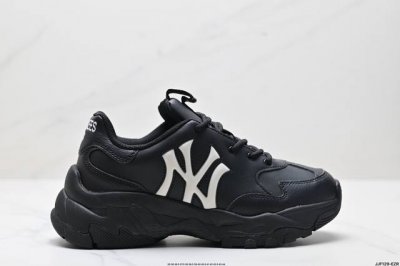 真标Korea韩国限定发售Ny美国榄球洋基队限定 X Mlb Big Ball Chunky Mesh 厚底老爹系列低帮网织轻量休闲运动慢跑鞋“网眼象牙白黑Ny