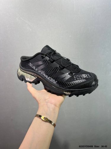 公司级Mm6 Maison Margiela X Salomon萨洛蒙 Xt-4 Mule 网布绒面革 舒适 低帮 生活休闲鞋 男女同款 黑色 纯原外贸平台特供