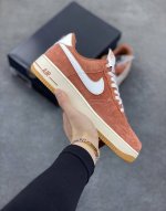 工厂P套现 福利特价 原本地 版本 海外限量发售 公司级 Nike Air Force 1 Low 白橙 麂皮低帮空军一号休闲板鞋 定制皮料 原楦原纸板 纯正空