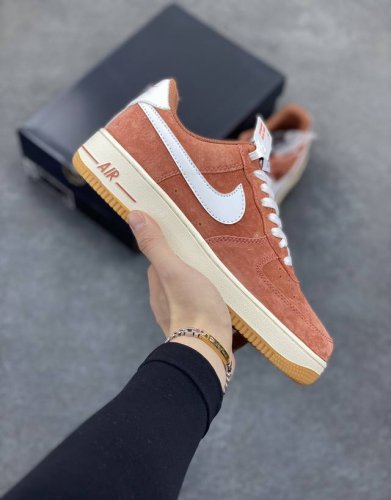 工厂P套现 福利特价 原本地 版本 海外限量发售 公司级 Nike Air Force 1 Low 白橙 麂皮低帮空军一号休闲板鞋 定制皮料 原楦原纸板 纯正空