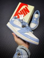 b travis Scott X Fragment Design X Air Jordan 1 Low Og Sp Aj1 乔1 斯图西联名-白蓝 低帮文化休闲