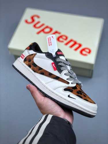 Travis Scott X Fragment Design X Air Jordan 1 Low Og Sp Aj1 乔1 Supreme联名 豹纹 低帮文化