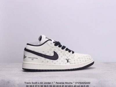 公司级aj1倒勾travis Scott X Air Jordan 1 ” Reverse Mocha “ Aj1乔1 Ts 闪电 联名倒钩 低帮文化篮球鞋 完