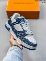 170 真标全新Lv路易威登Louis Vuitton Trainer Sneaker Low休闲运动文化百搭板鞋 尺码:40-45 编码：03Jhd301A2