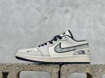 Air Jordan 1 Low Aj1 乔1 北面联名-灰猪八蓝底 高端定制 低帮复古篮球鞋 Dm9188-011 #定制鞋盒 大厂纯原品质出货 超高清洁度