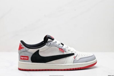 公司级Aj1倒勾Travis Scott X Air Jordan 1 ” Reverse Mocha “ Aj1乔1 Ts 闪电 联名倒钩 低帮文化篮球鞋 完