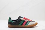 真标Gucci X Adidas Originals Gazelle Indoor 三叶草休闲防滑耐磨低帮板鞋 官方货号:726487 Aaa43 9547 尺
