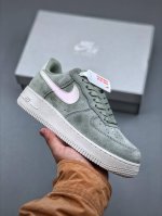 320支持放店 Nike Air Force 1 Low 07 灰绿翻毛原楦头原纸板 打造纯正低帮空军版型专注外贸渠道 全掌内置蜂窝气垫 原盒配件 原厂中底钢印