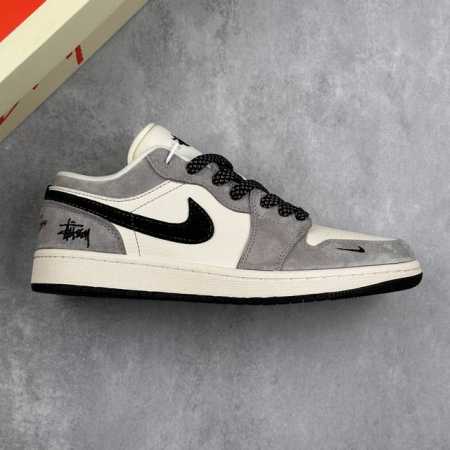 本地 核心私 Air Jordan 1 Low Aj1 乔1 斯图西联名 黑勾满天星 高端定制 低帮复古篮球鞋 #定制鞋盒 大厂纯原品质出货 超高清洁度 皮料切 - 点击图像关闭